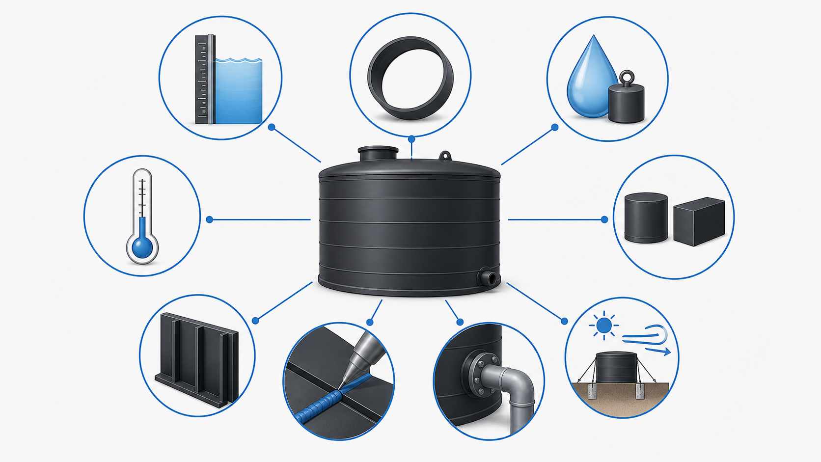 Cylindrical and reinforced rectangular HDPE tank comparison